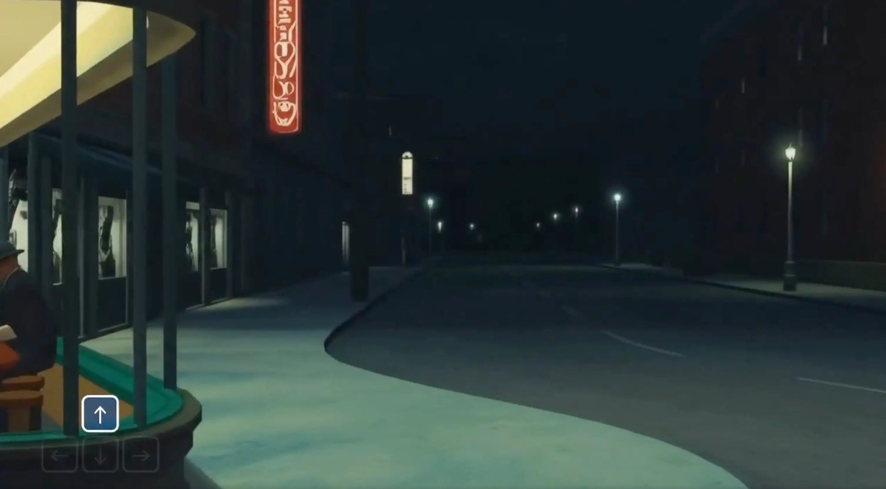 Looking to the right, there's a strange "art gallery" and the void